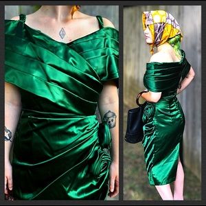 Emerald green vintage dress